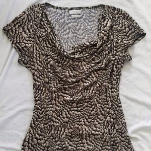 Vanheusen Cute Cowl Neck Animal Print Top